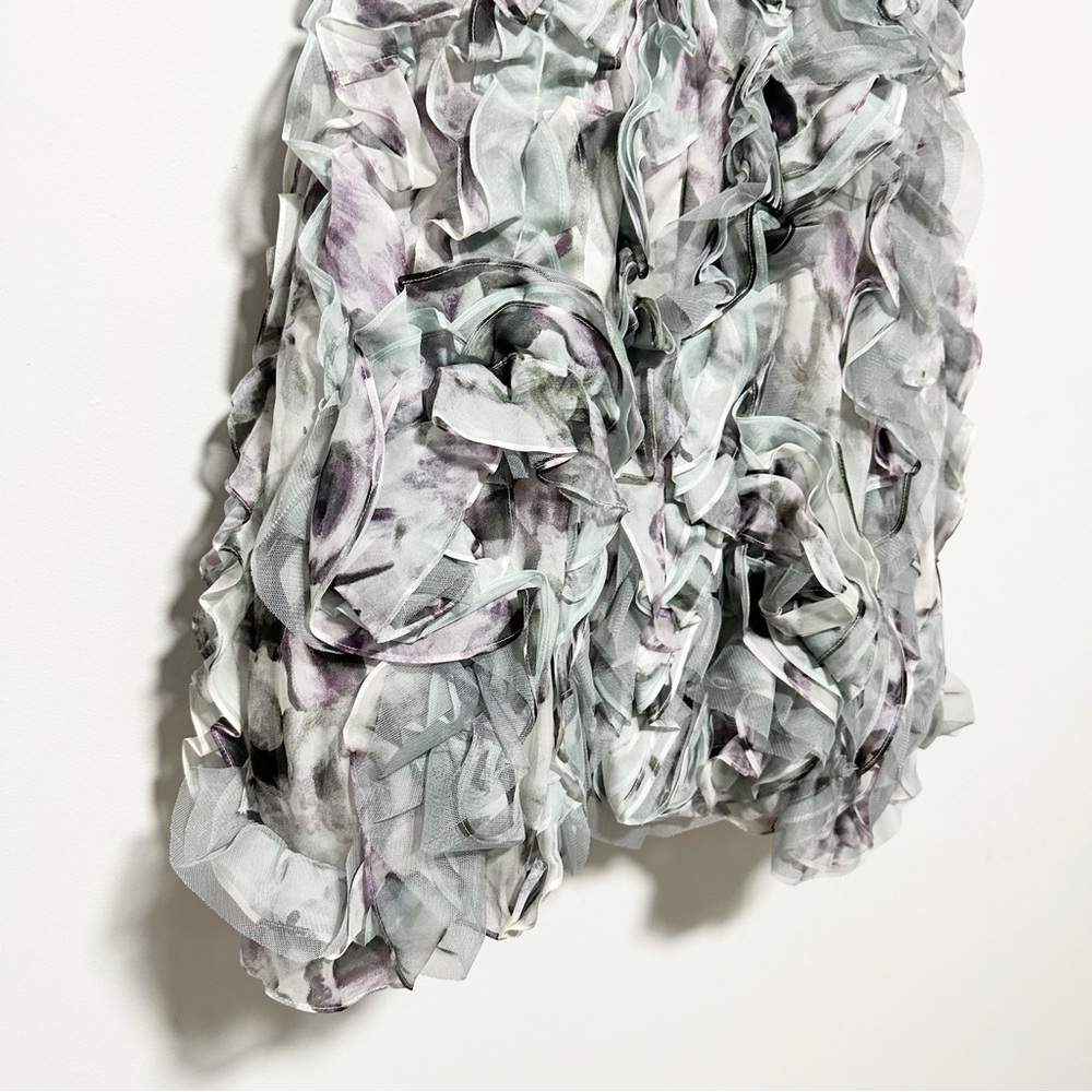 BCBGMAXAZRIA Eva Silk Ruffled Petal Dress Size 8 - Picture 8 of 15